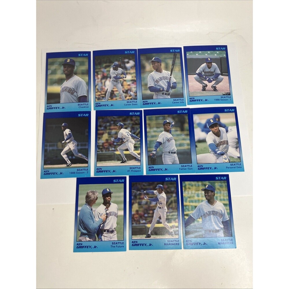 Ken Griffey Jr 1989 Star Co Complete Set 11 Cards Blue VG/EX